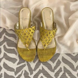 Adrianna Papell Lime Green Wedge Sandals